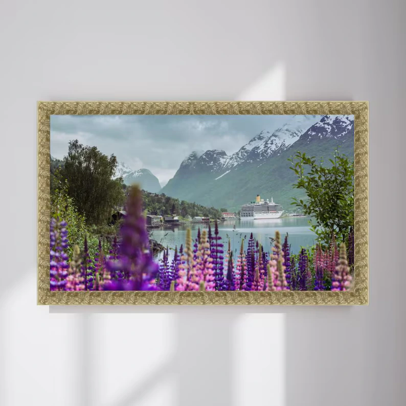 Flora Custom TV Frame: Ornate Gold or Silver Decorative Surround - Image 2