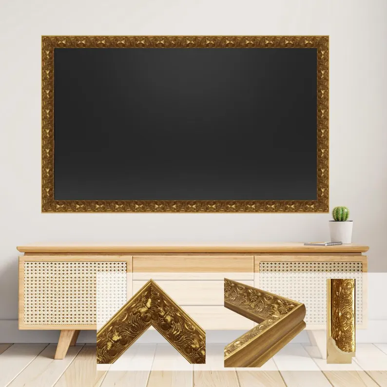 Gold TV Frame – Bespoke Timber Design for Wall-Mounted TVs, Fully Assembled - Image 7