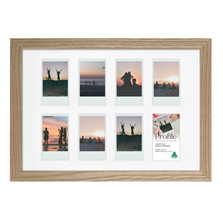 Elegant Natural Oak Gallery Collage Photo Frames - Image 2