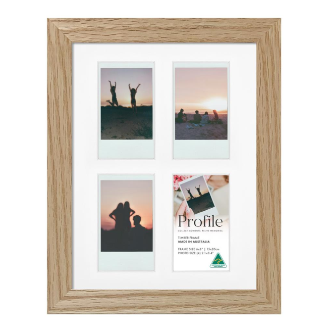 Elegant Natural Oak Gallery Collage Photo Frames