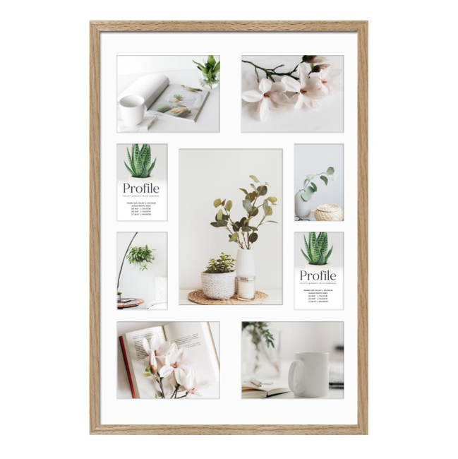 Decorator Natural Oak Gallery Collage Photo Frames