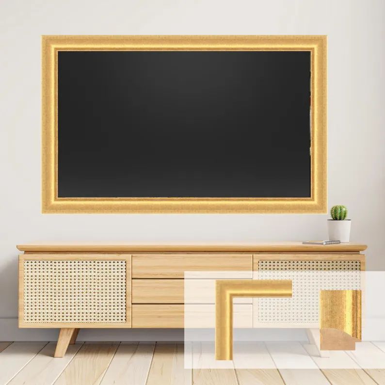 Gold TV Frame – Bespoke Timber Design for Wall-Mounted TVs, Fully Assembled - Image 9