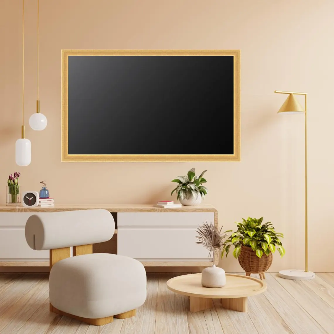 Handmade Ornate Gold & Silver TV Frame – Custom Bespoke Home Decor for Wall-Mount TVs - Image 2
