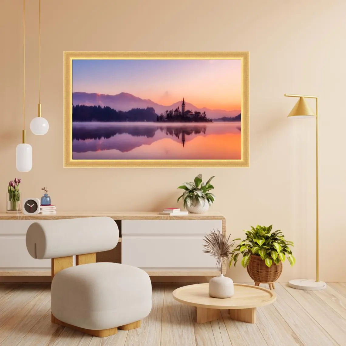 Handmade Ornate Gold & Silver TV Frame – Custom Bespoke Home Decor for Wall-Mount TVs - Image 5