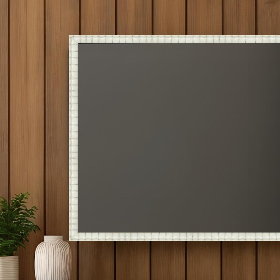 Handmade Kyoto TV Frame | Matte White Timber, Modern Minimalist Design - Image 5