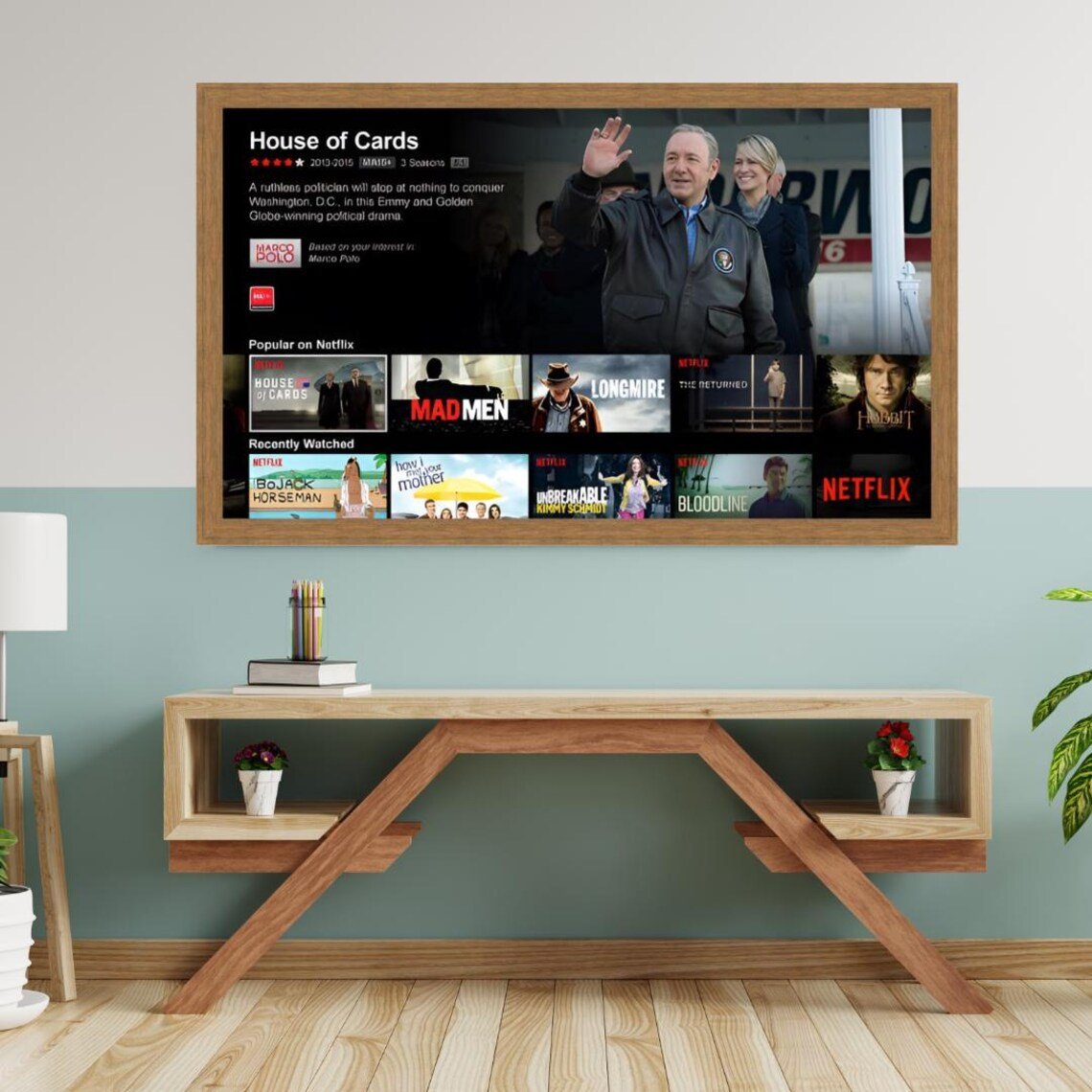 Handmade Teak TV Frame – Botanica Timber Design, Custom Fit, Fully Assembled