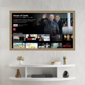 Handmade Taupe TV Frame – Botanica Design, Custom Timber Frame, Fully Assembled