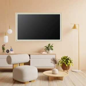 Handmade Ornate Gold & Silver TV Frame – Custom Bespoke Home Decor for Wall-Mount TVs