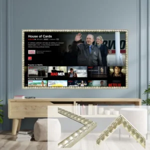 Silver TV Frame: Bespoke Timber Wall-Mounted Art