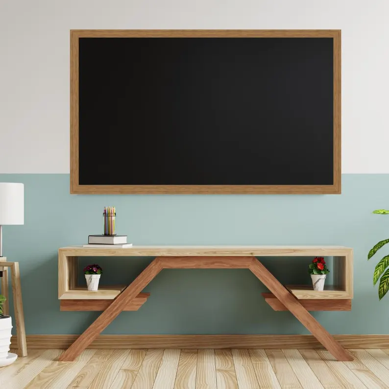 Custom TV Frame, Handmade Botanica Teak, White, Taupe, Chocolate Wall Mount - Image 4