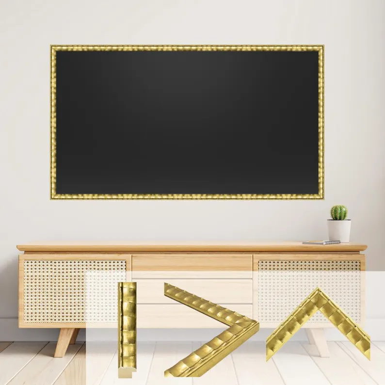 Gold TV Frame – Bespoke Timber Design for Wall-Mounted TVs, Fully Assembled - Image 6
