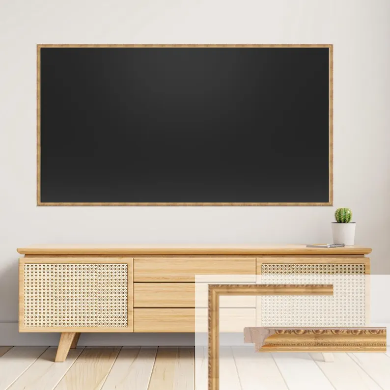 Gold TV Frame – Bespoke Timber Design for Wall-Mounted TVs, Fully Assembled - Image 5
