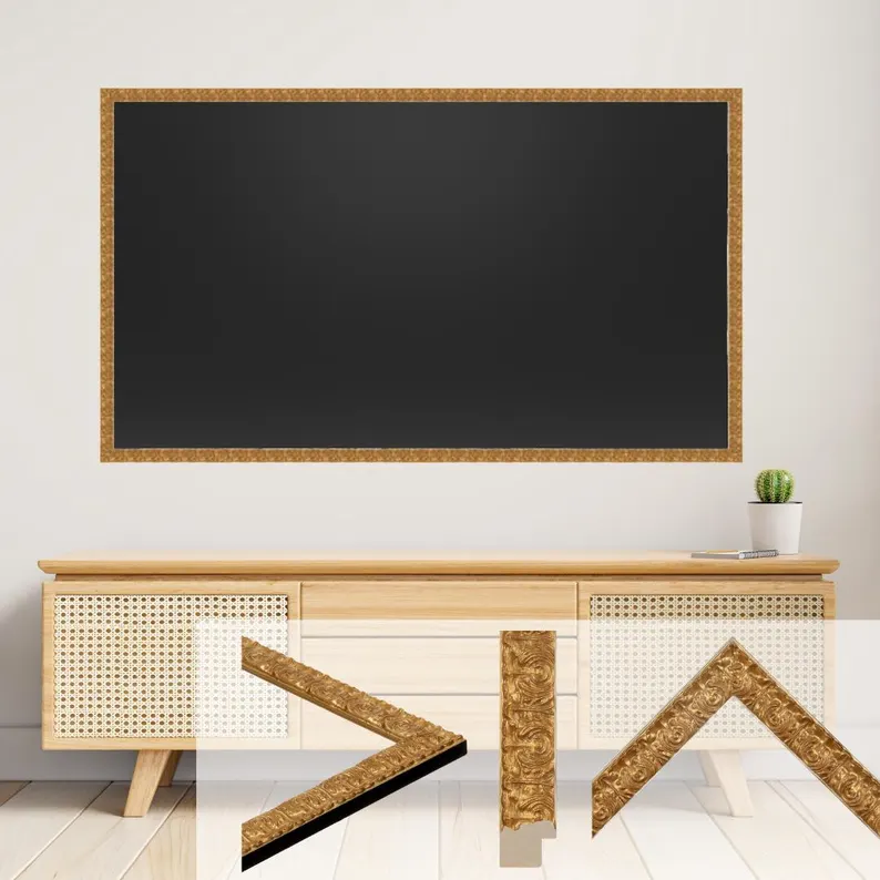 Gold TV Frame – Bespoke Timber Design for Wall-Mounted TVs, Fully Assembled - Image 3